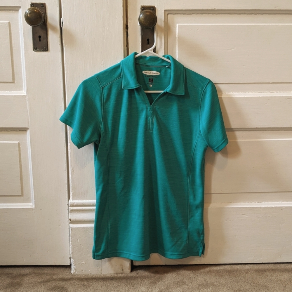 Pebble Beach performance ladies pullover v-neck short sleeve golf shirt …
